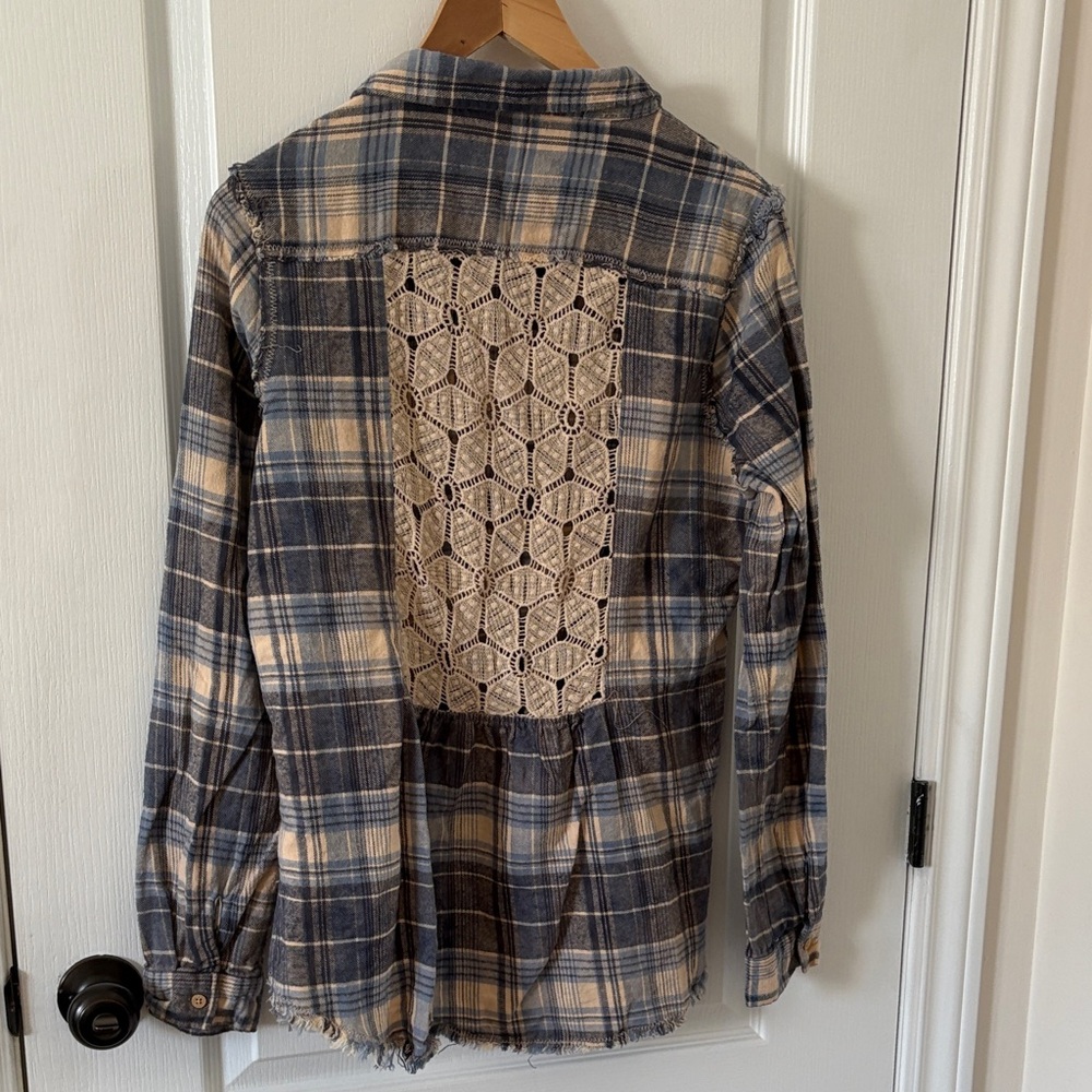 White Crow Blue and Tan Plaid Button Down Shirt